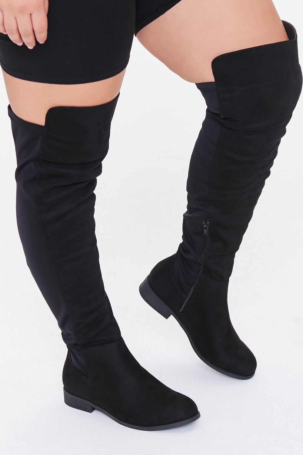 Thigh-High Faux Suede Boots (Wide) - Image 5