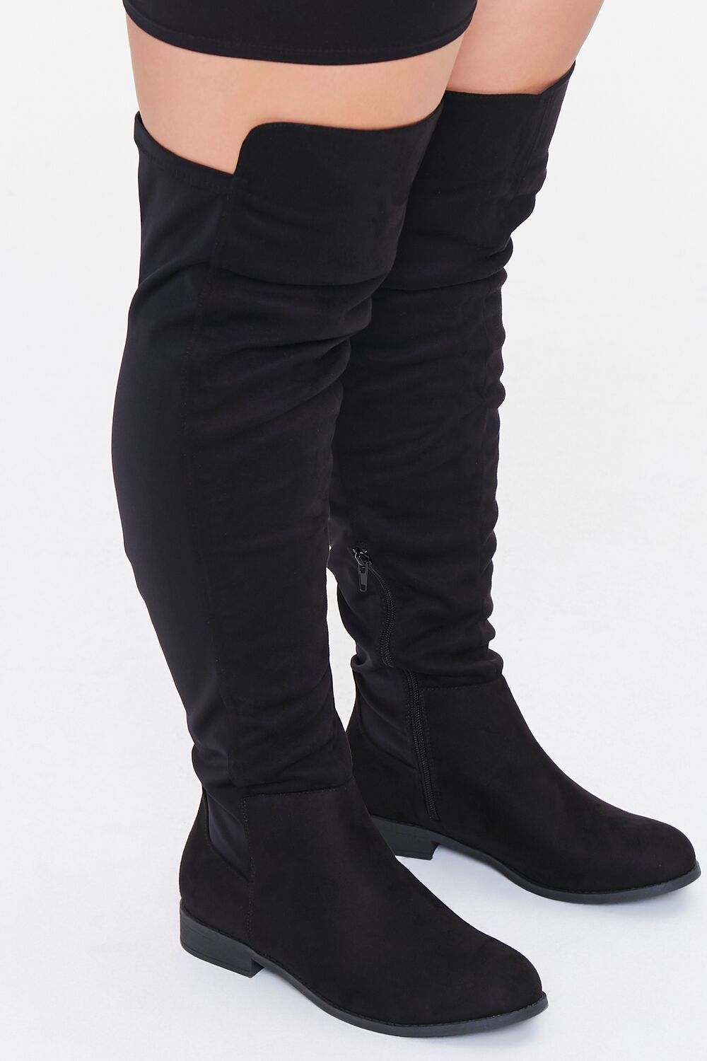 Thigh-High Faux Suede Boots (Wide) - Image 6