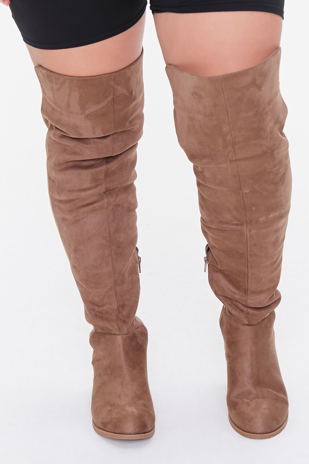 Thigh-High Faux Suede Boots (Wide) - Image 4