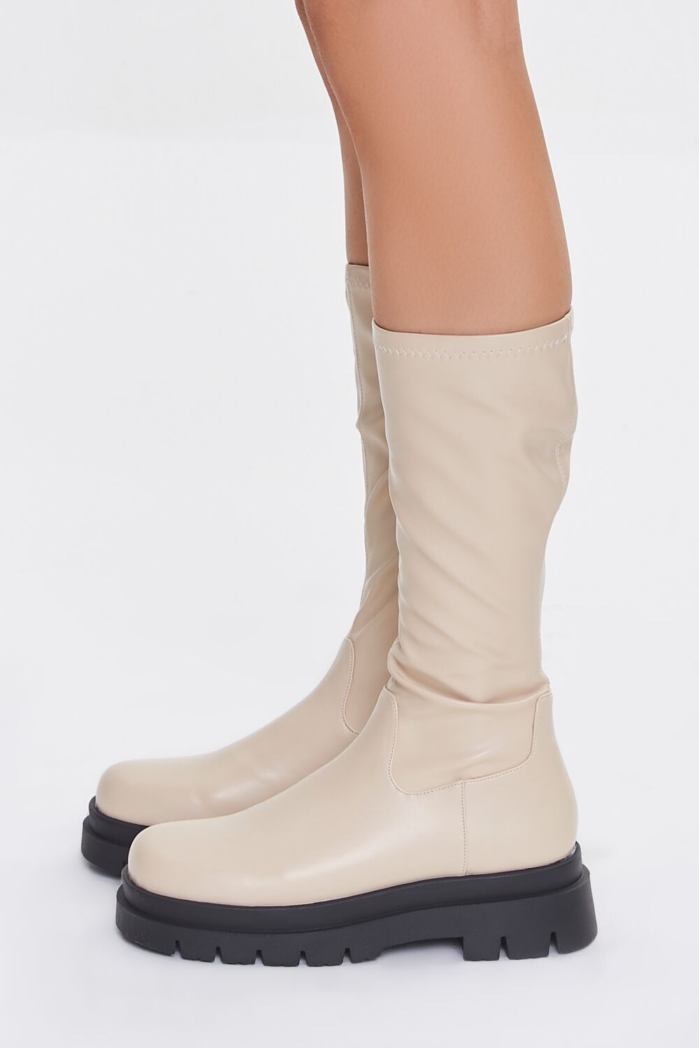 Faux Leather Calf-High Boots - Image 2