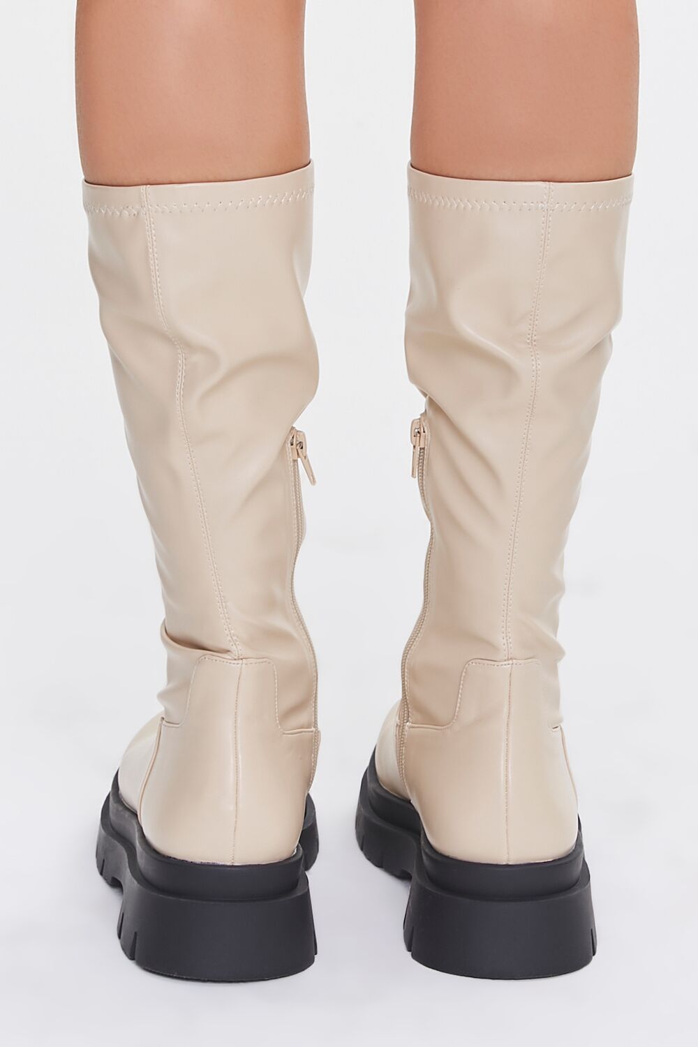 Faux Leather Calf-High Boots - Image 3