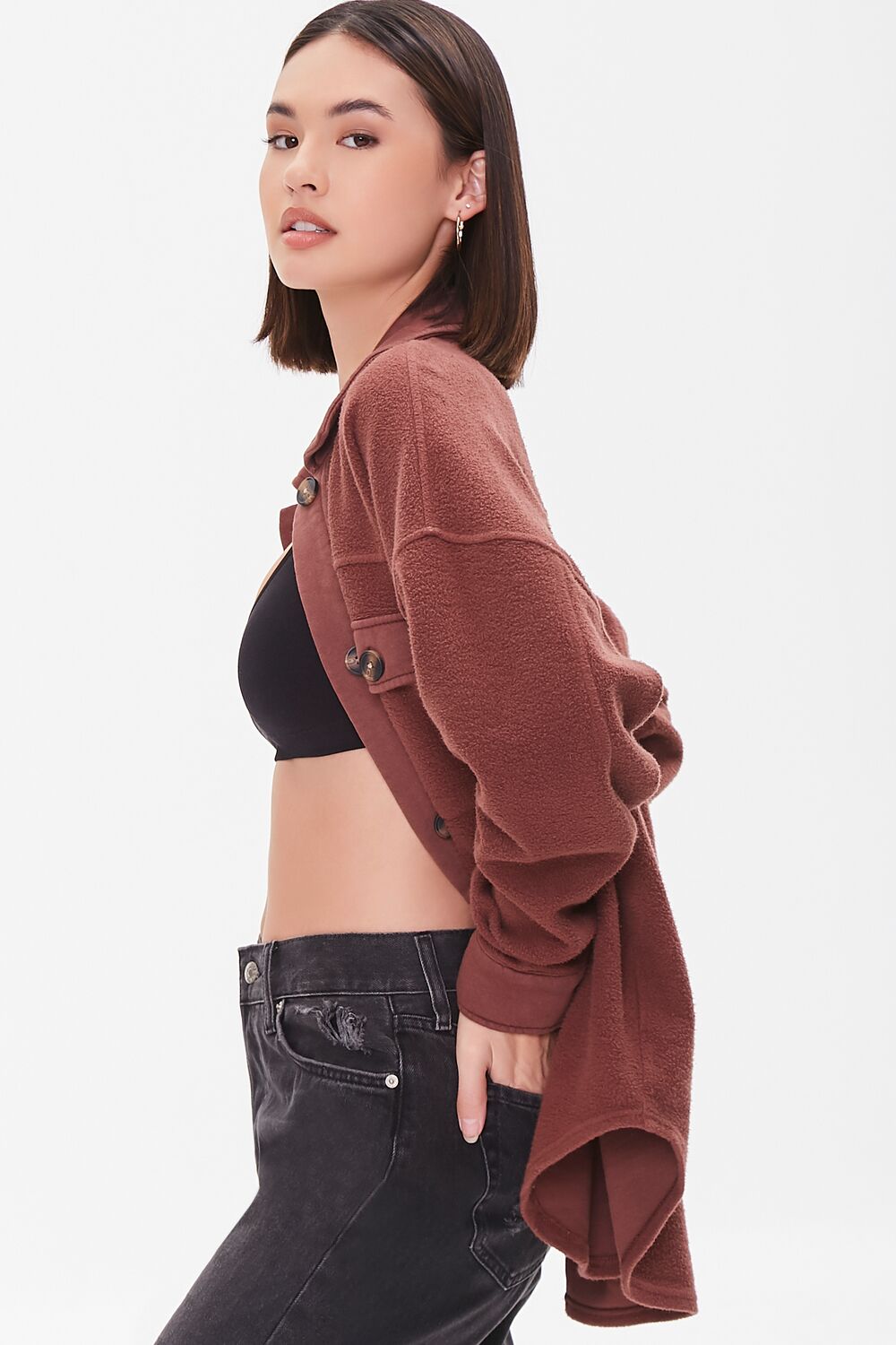 Fleece Button-Front Shacket - Image 8