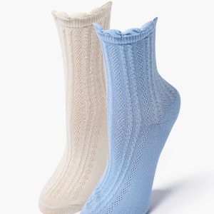 Scalloped Crew Sock Set