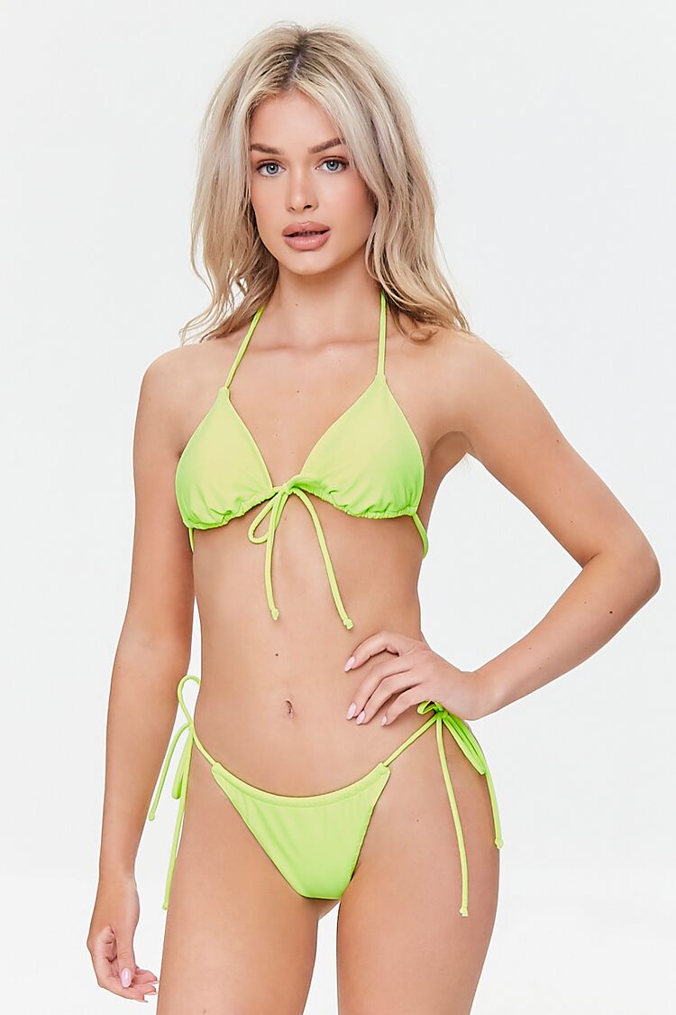 Self-Tie String Bikini Bottoms