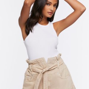Paperbag High-Rise Shorts