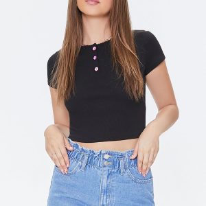 Paperbag Denim Shorts