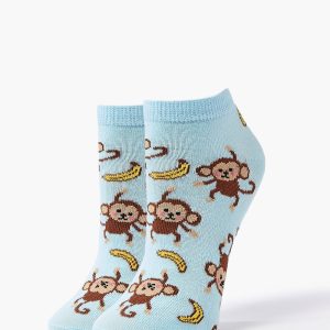 Monkey Print Ankle Socks