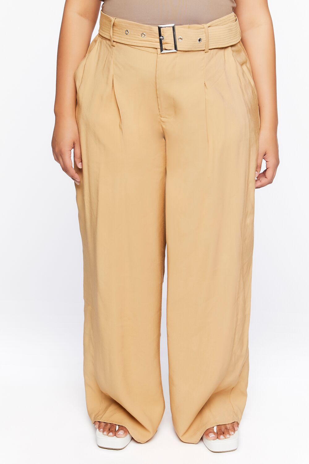 Plus Size Belted Wide-Leg Pants - Image 2