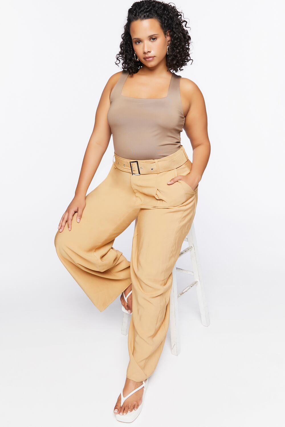 Plus Size Belted Wide-Leg Pants - Image 6