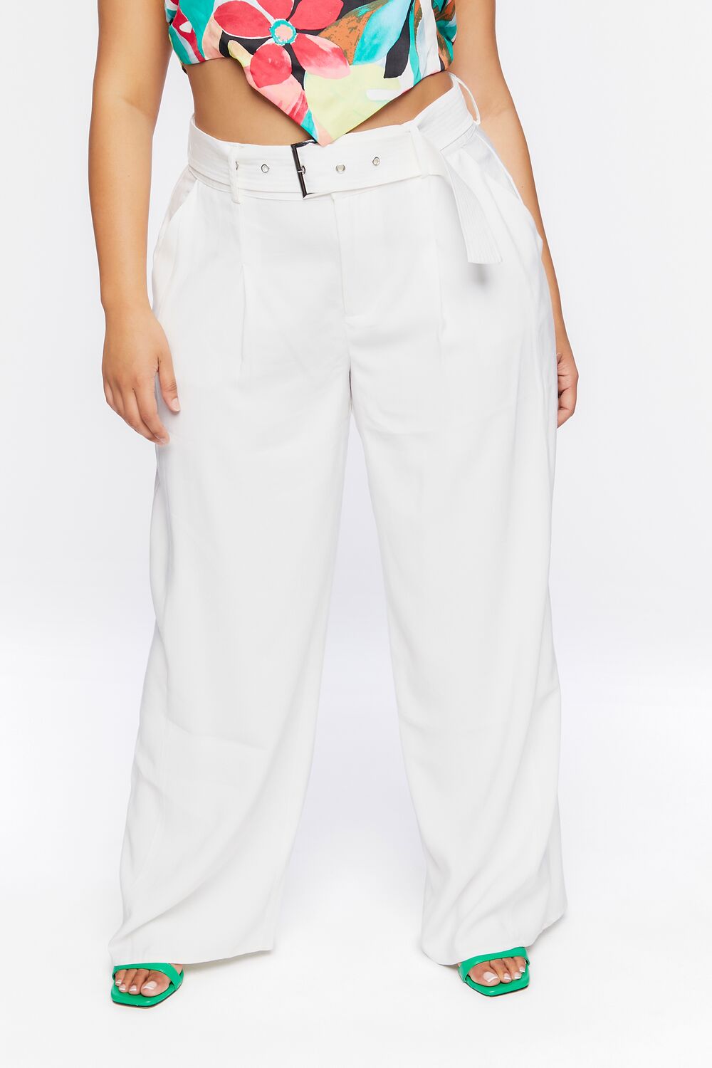 Plus Size Belted Wide-Leg Pants - Image 8