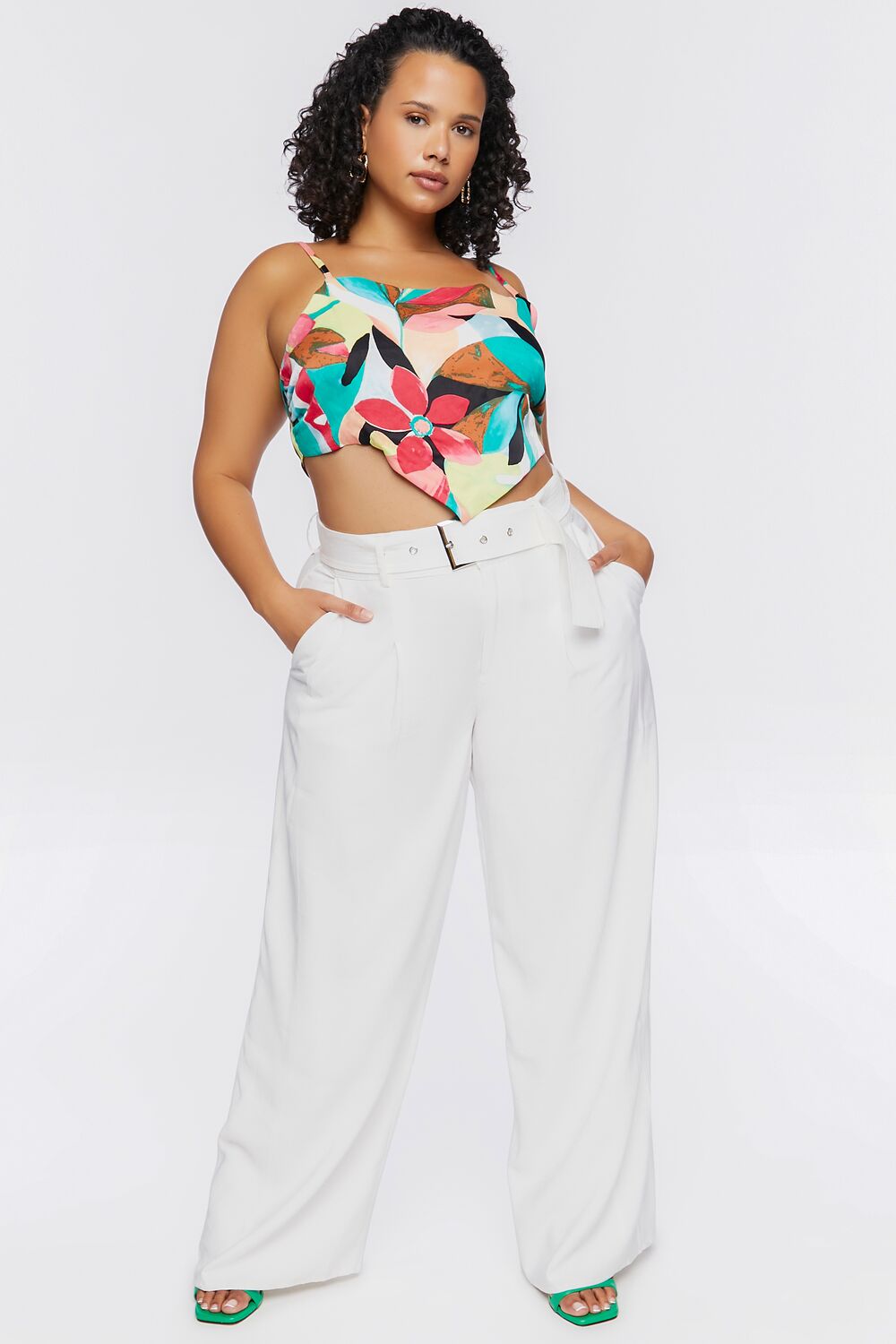 Plus Size Belted Wide-Leg Pants - Image 11