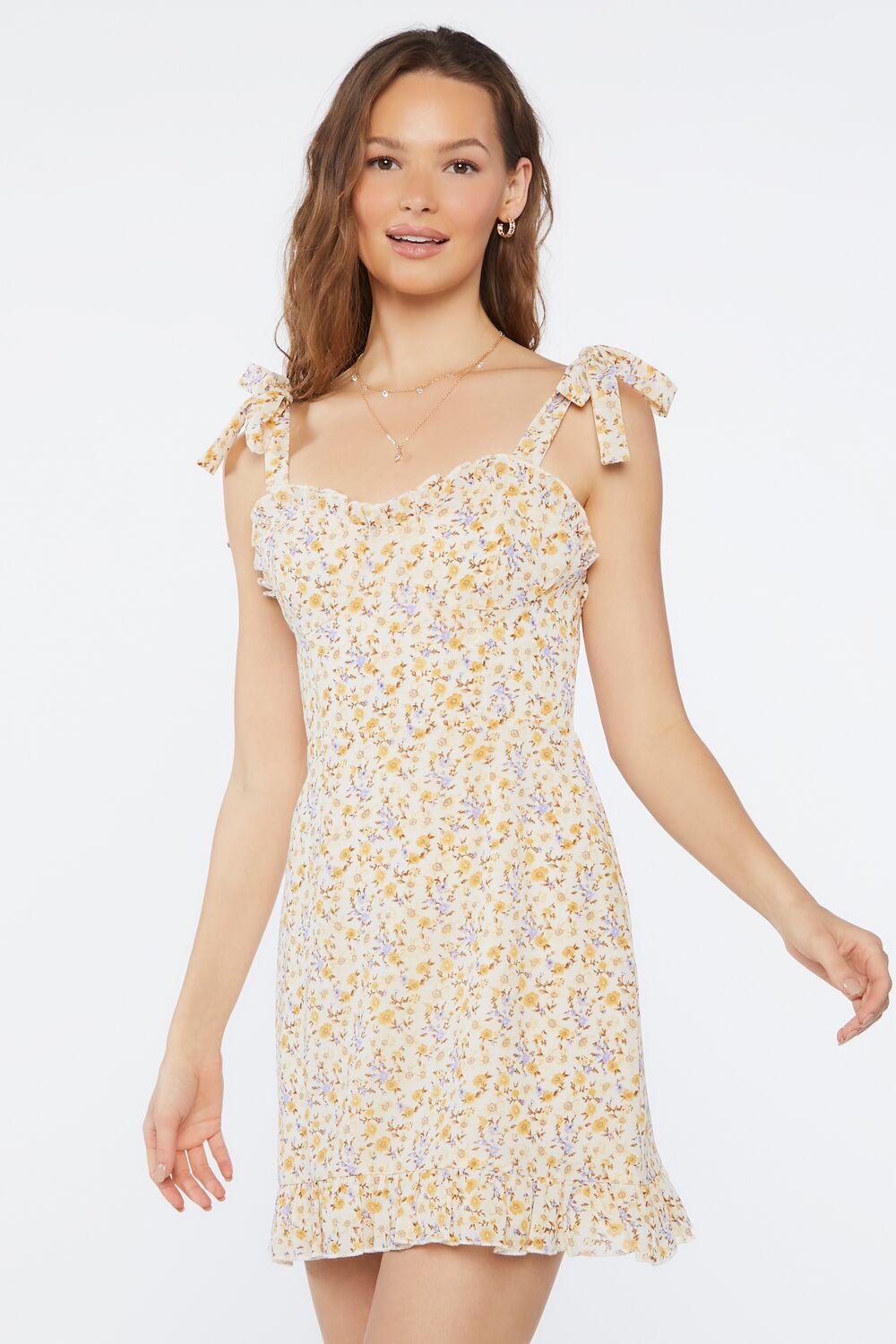 Floral Print Tie-Strap Mini Dress - Image 11