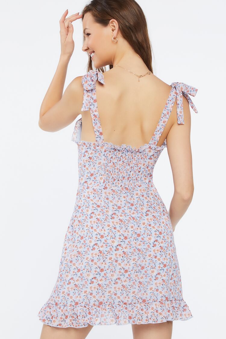 Floral Print Tie-Strap Mini Dress - Image 3