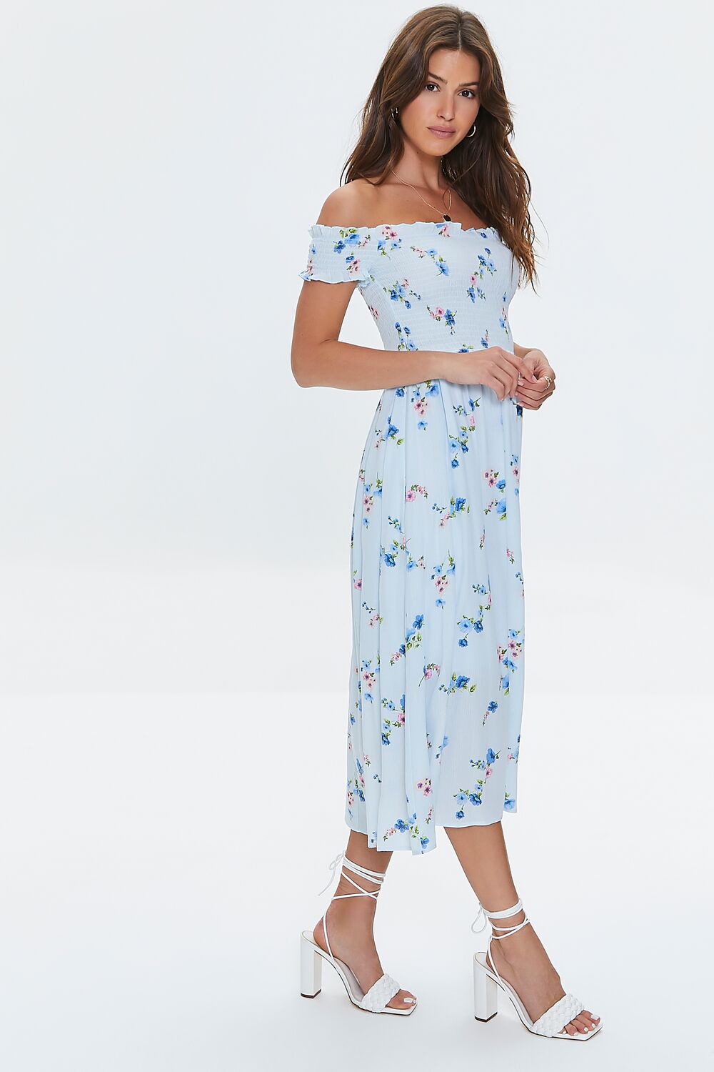 Floral Off-the-Shoulder Midi Dress - Image 2
