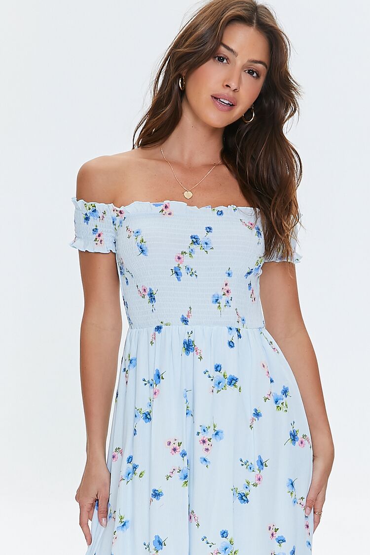 Floral Off-the-Shoulder Midi Dress - Image 4