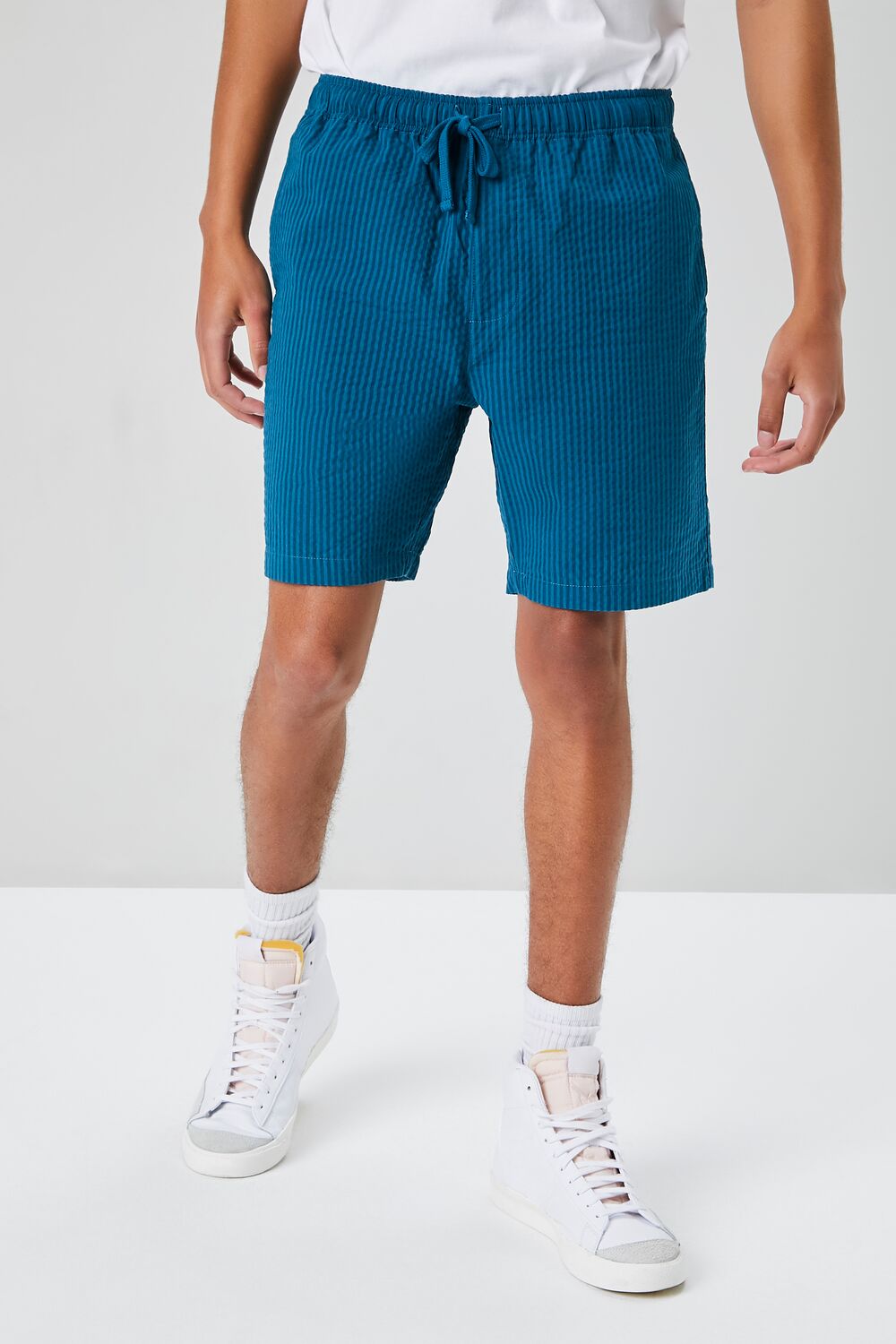 Seersucker Drawstring Shorts - Image 2