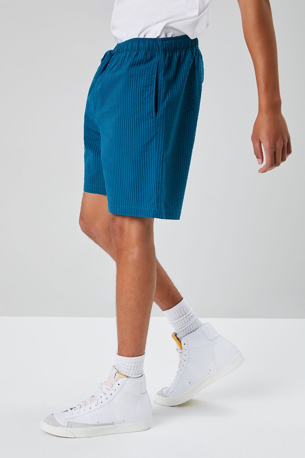 Seersucker Drawstring Shorts - Image 3