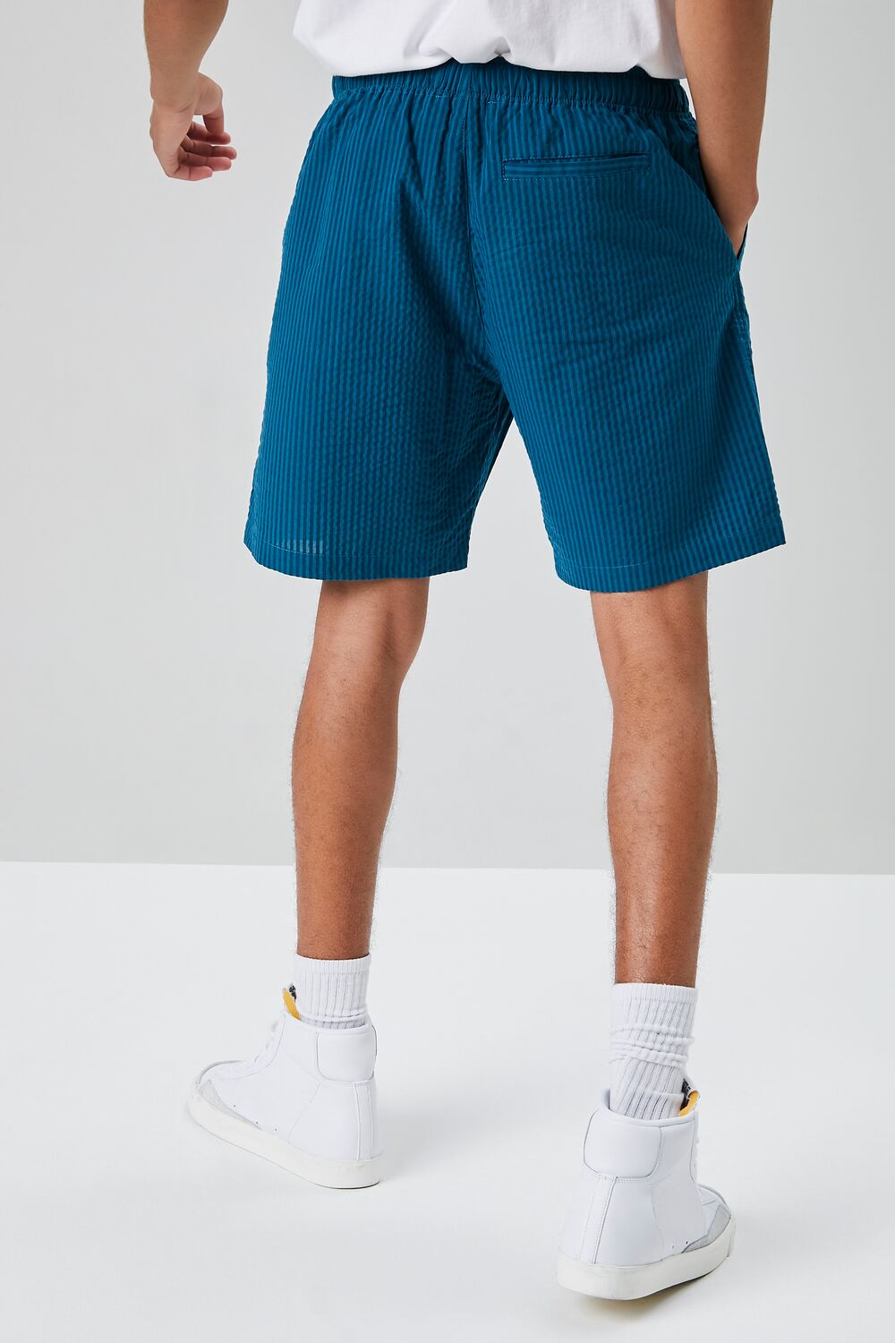 Seersucker Drawstring Shorts - Image 4