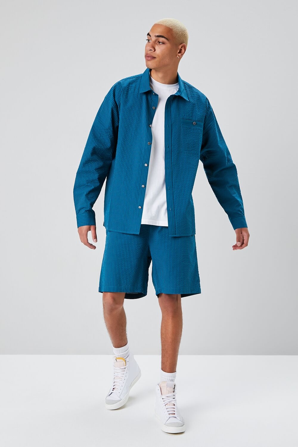 Seersucker Drawstring Shorts - Image 5