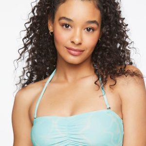 Water Print Bandeau Bikini Top