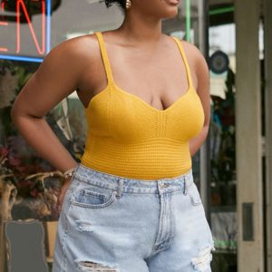 Plus Size Sweater-Knit Cropped Cami