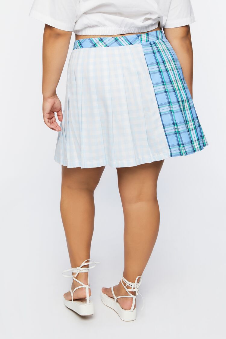 Plus Size Reworked Plaid Mini Skirt - Image 4