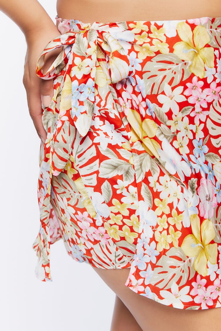 Plus Size Tropical Floral Print Mini Skirt - Image 6