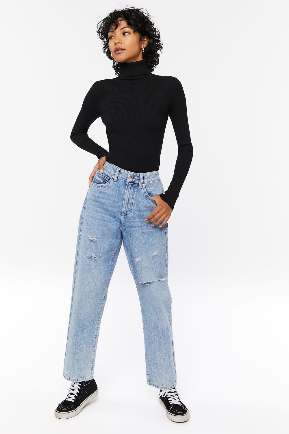 Ribbed Turtleneck Sweater-Knit Top - Image 8