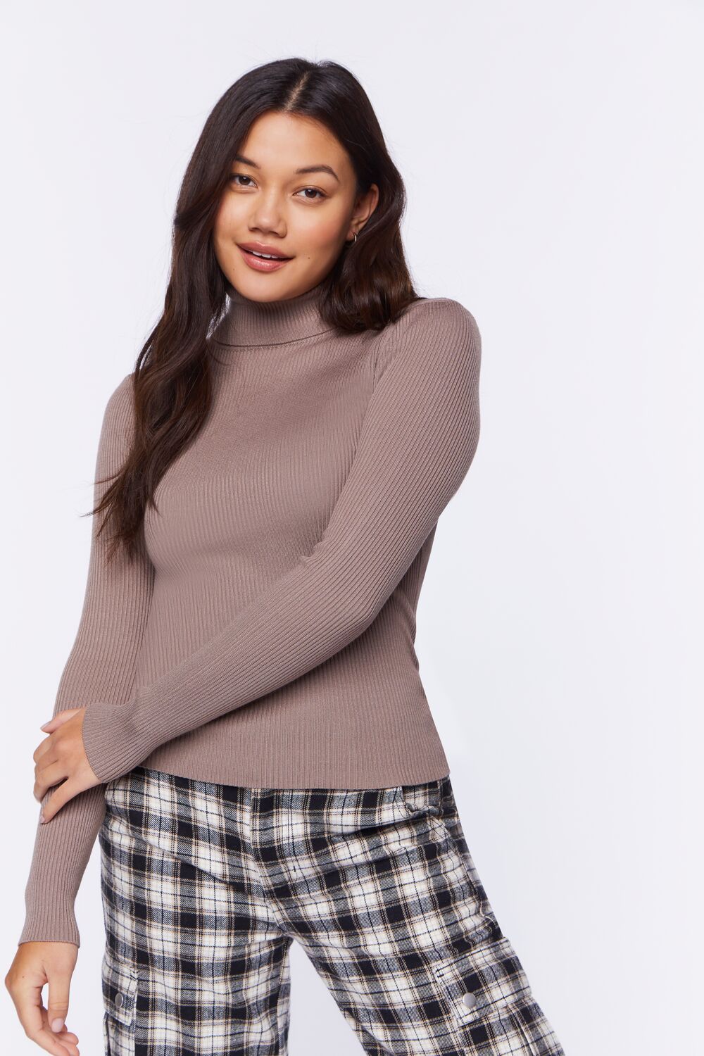 Ribbed Turtleneck Sweater-Knit Top - Image 39