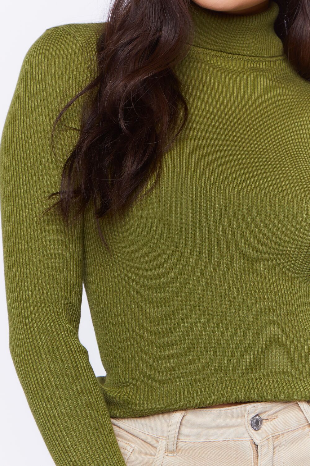 Ribbed Turtleneck Sweater-Knit Top - Image 47
