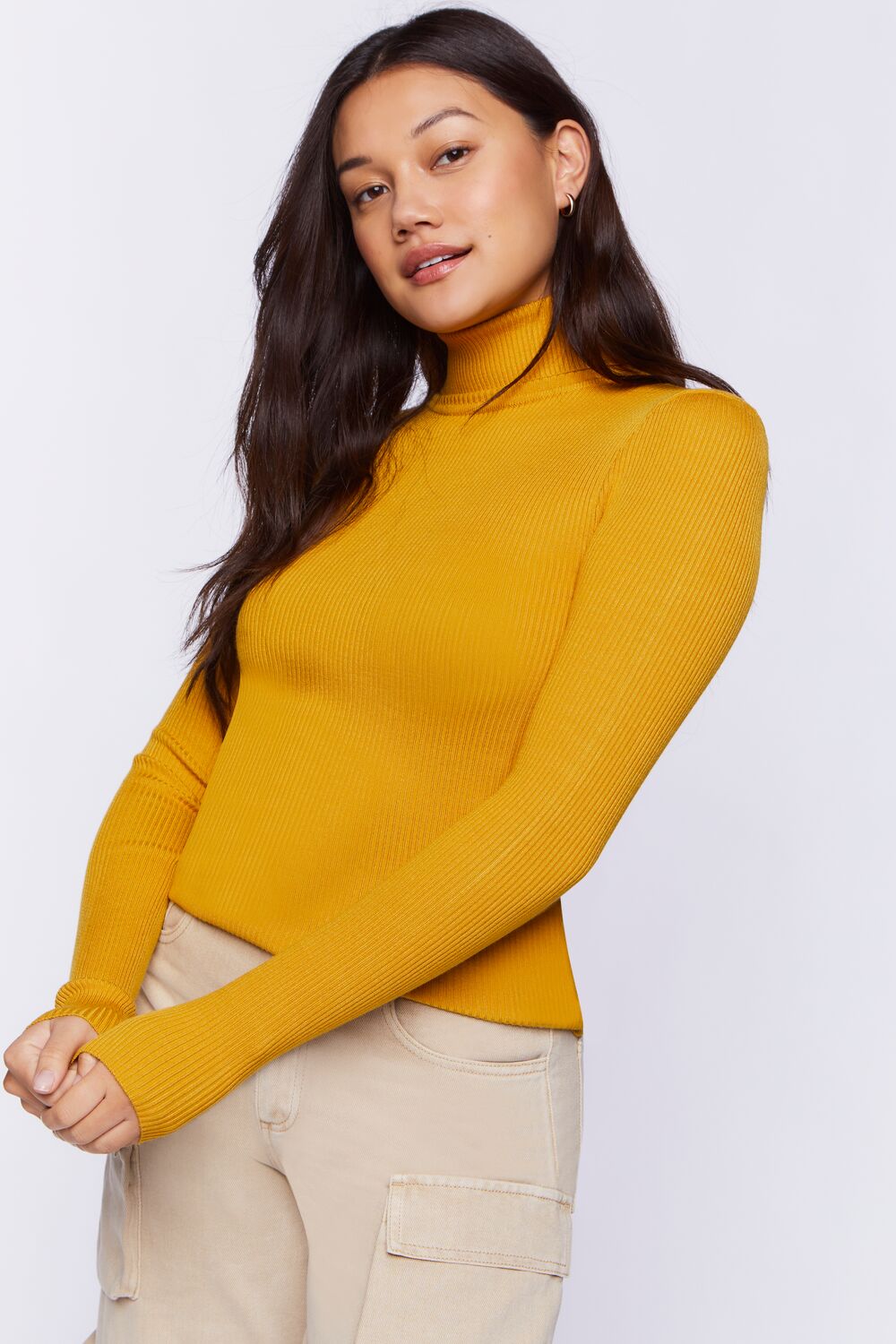 Ribbed Turtleneck Sweater-Knit Top - Image 15