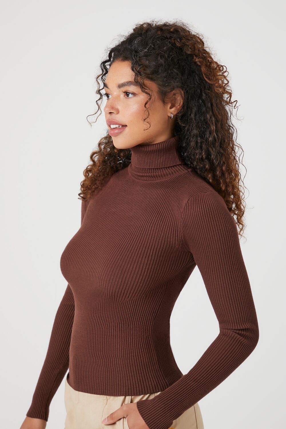 Ribbed Turtleneck Sweater-Knit Top - Image 59