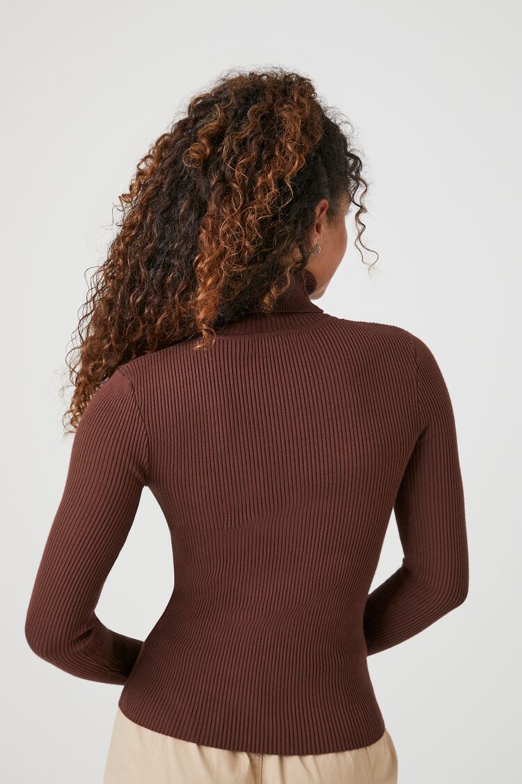 Ribbed Turtleneck Sweater-Knit Top - Image 60