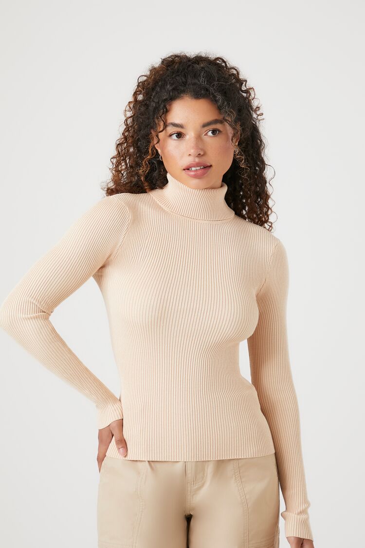 Ribbed Turtleneck Sweater-Knit Top - Image 68