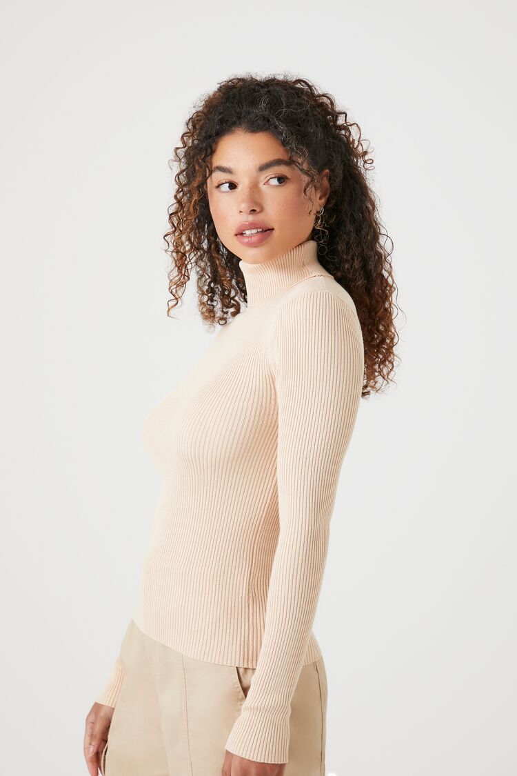 Ribbed Turtleneck Sweater-Knit Top - Image 64