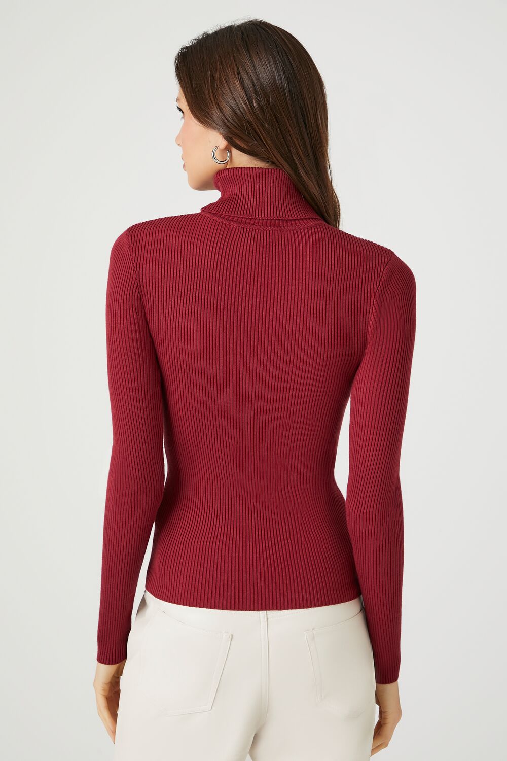 Ribbed Turtleneck Sweater-Knit Top - Image 80