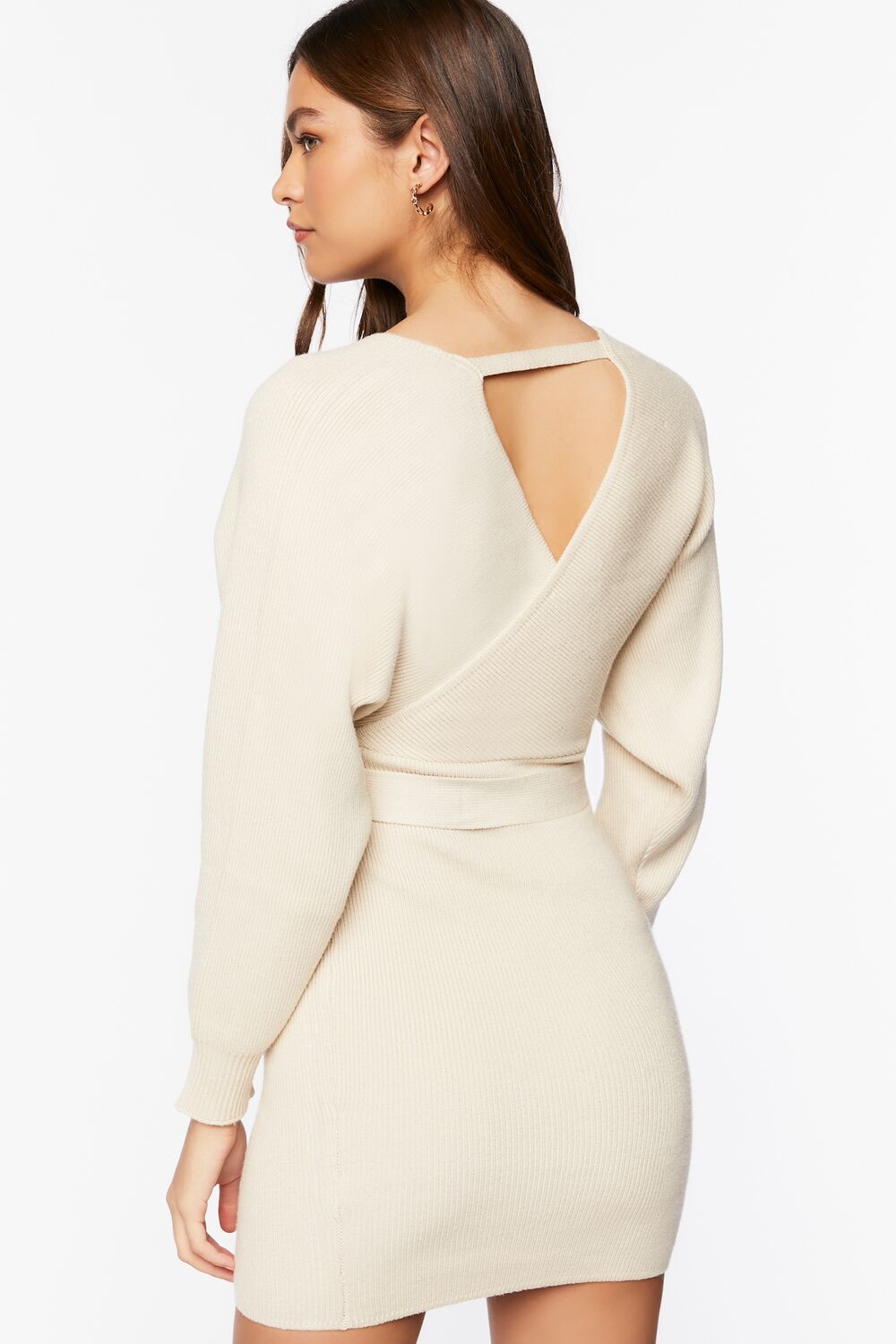 Surplice Midi Sweater Dress - Image 13