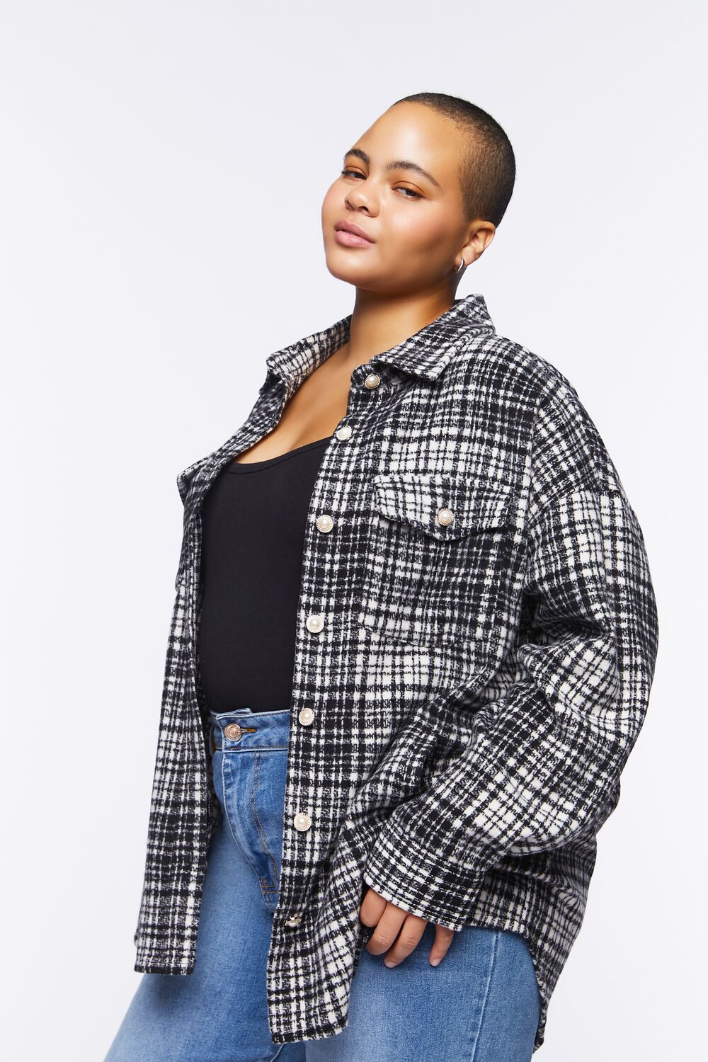 Plus Size Drop-Sleeve Shacket - Image 3
