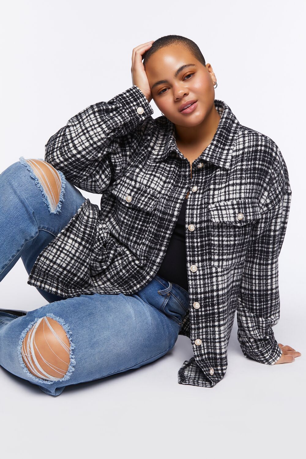 Plus Size Drop-Sleeve Shacket - Image 7