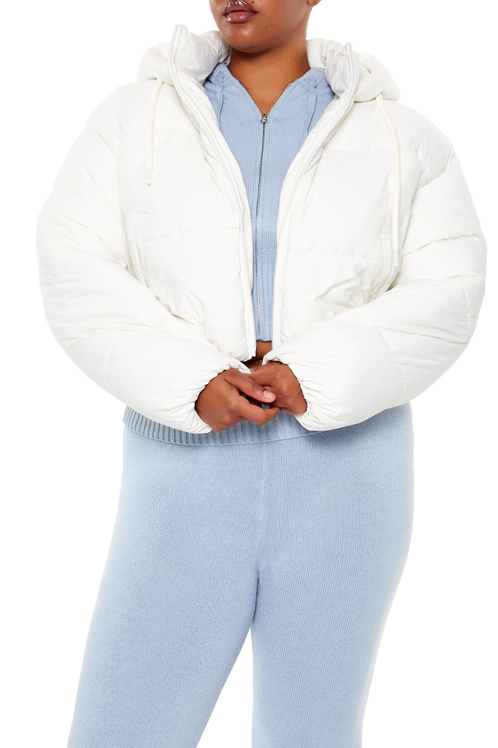 Plus Size Hooded Puffer Jacket