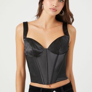Satin Bustier Crop Top