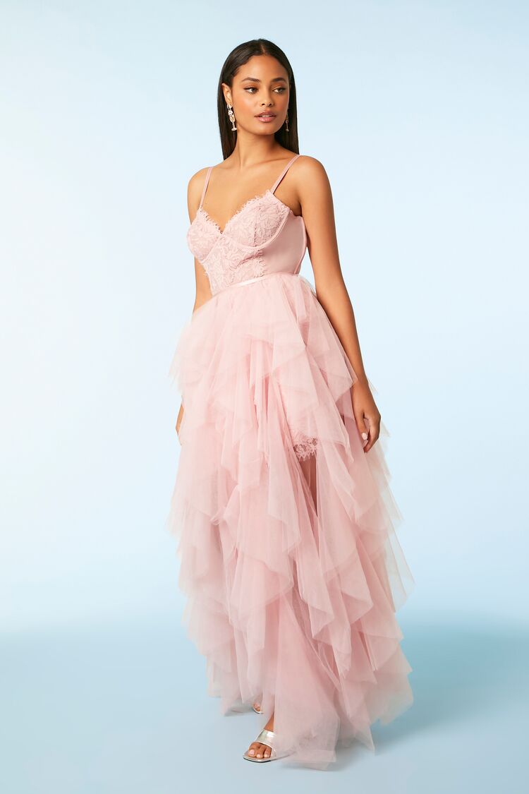 Lace Mini Dress & Tulle Maxi Skirt Set - Image 2