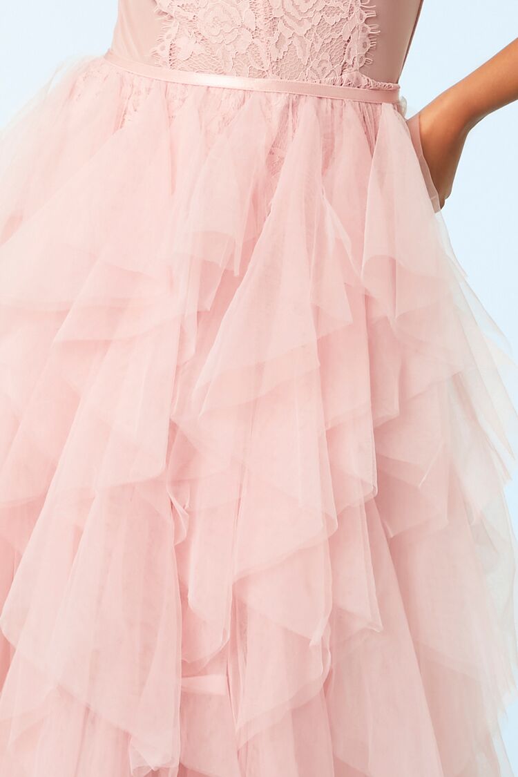 Lace Mini Dress & Tulle Maxi Skirt Set - Image 5