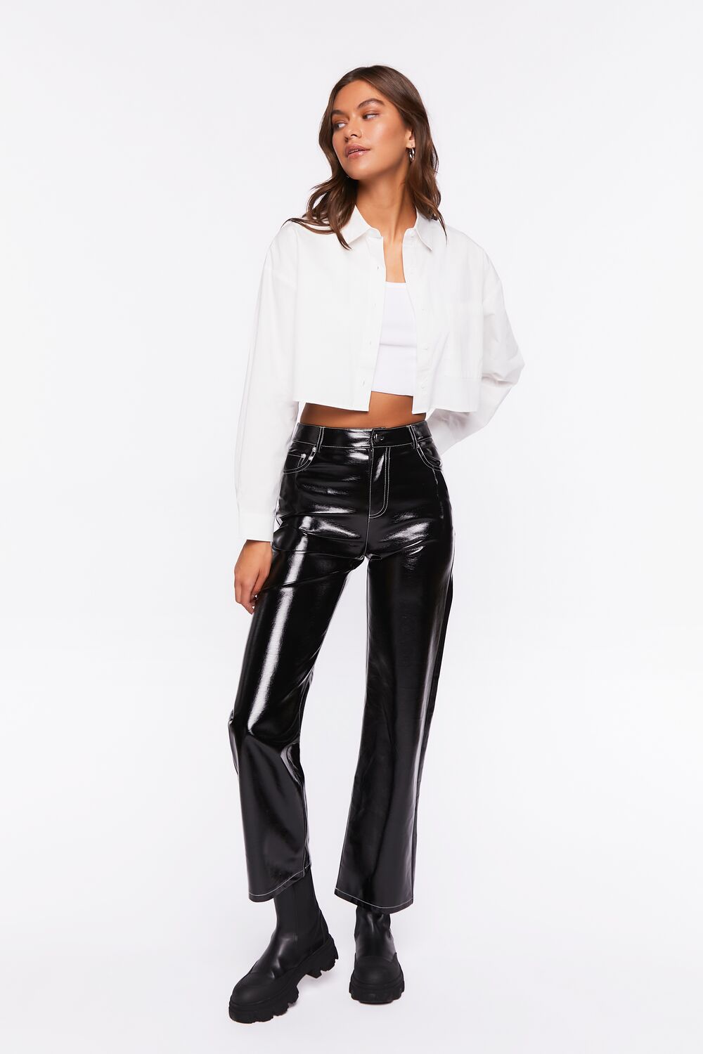 Cropped Drop-Sleeve Shirt - Image 9