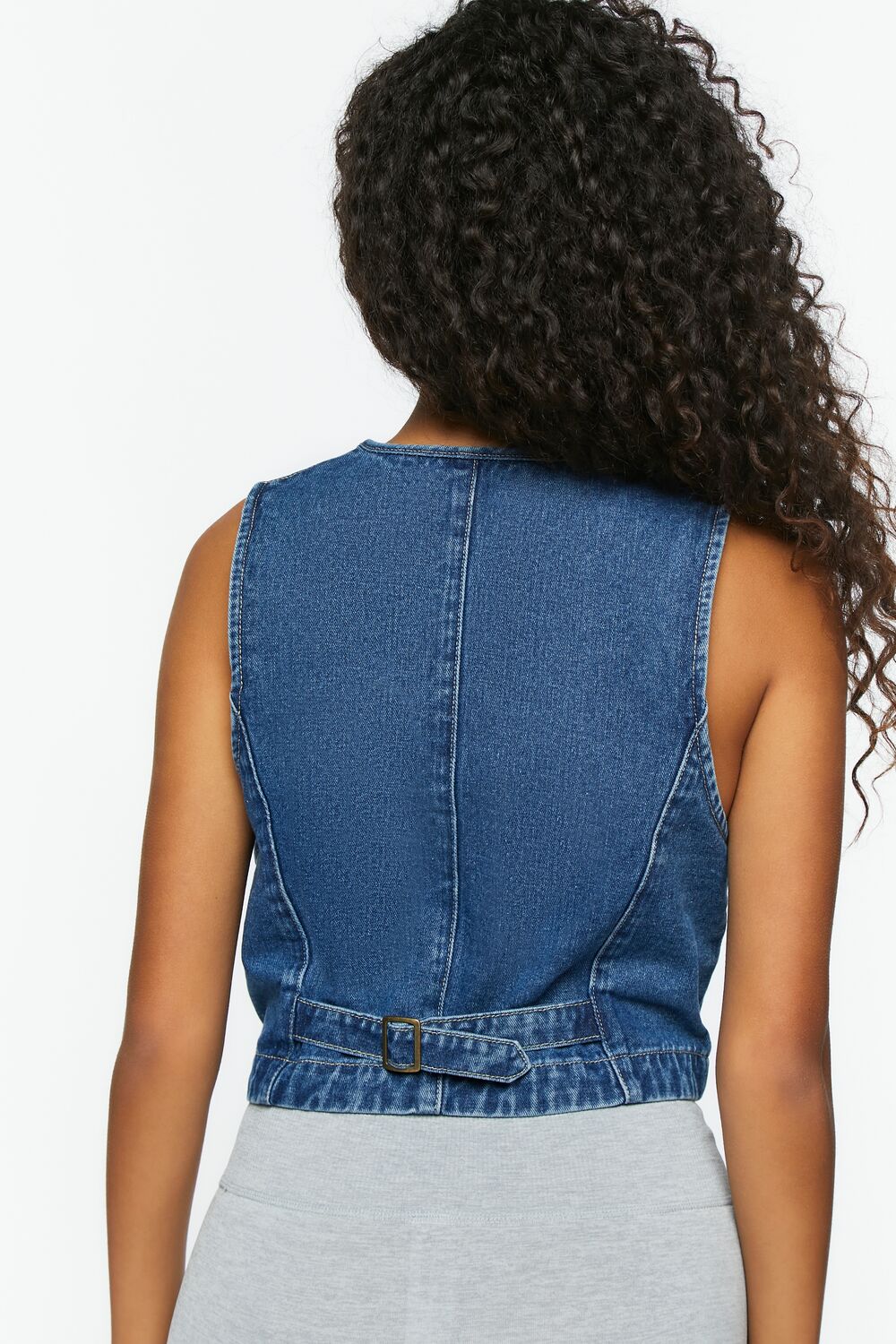 Denim Cropped Vest - Image 3