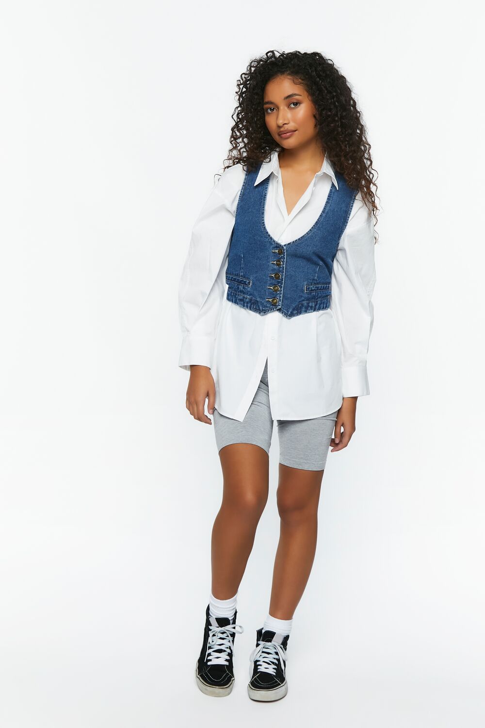 Denim Cropped Vest - Image 4