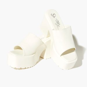Platform Open-Toe Block Heels