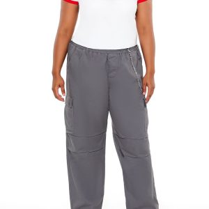 Plus Size Twill Cargo Wallet Chain Pants