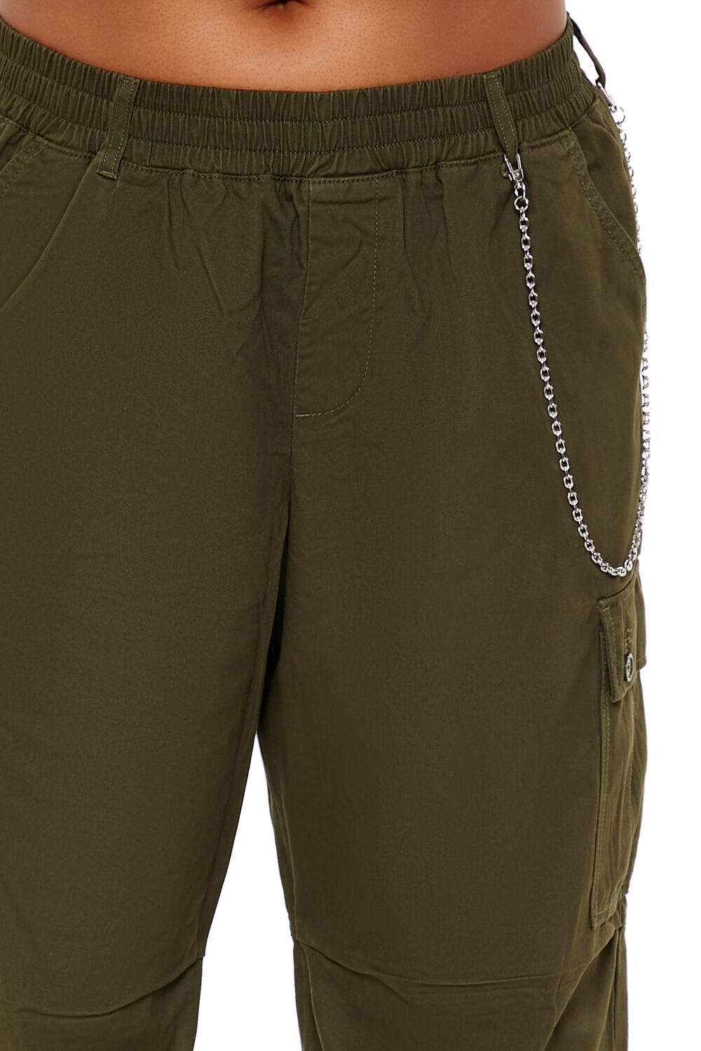 Plus Size Twill Cargo Wallet Chain Pants - Image 10