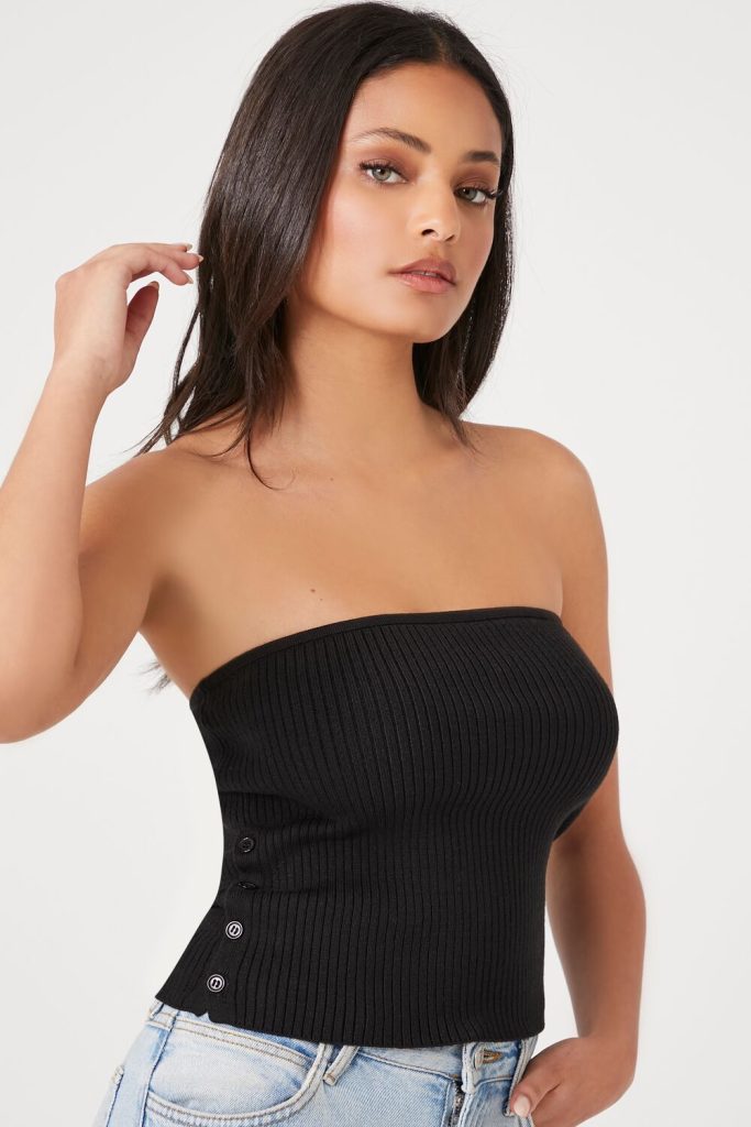 Sweater-Knit Ribbed Tube Top